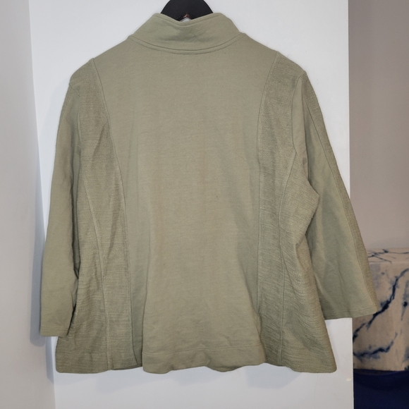 Chico's zenergy women's green zip-up sweater - Picture 2 of 10